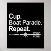 Cup Boat Parade Repeat Funny Hockey Fans Boating