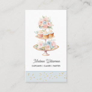 Cup Cake Bakery Baker Chef Catering OR Code Business Card