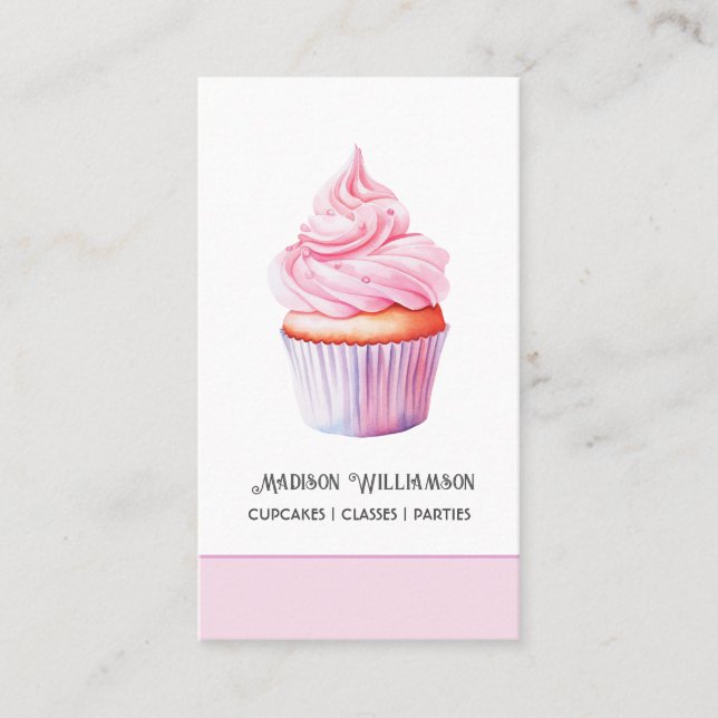 Cup Cake Bakery | Baker Chef Catering OR Code  Business Card (Front)