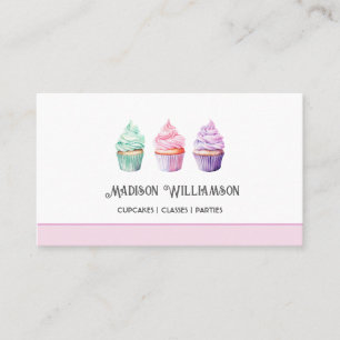 Cup Cake Bakery Baker Chef Catering OR Code Business Card