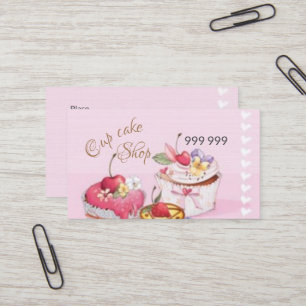 Cup cake pink business card