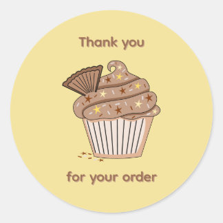 Cup Cake Thank You Sticker