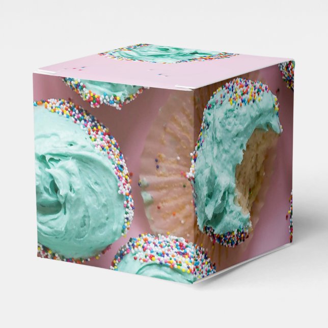 Cup Cakes and Sprinkles Party Favor Gift Box (Front Side)