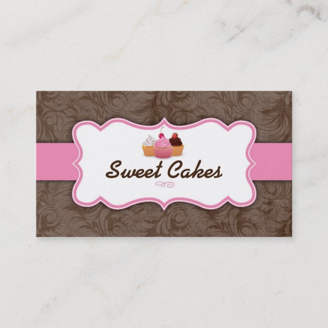 Cup Cakes Bakery Sweet Treats Business Card (Front)