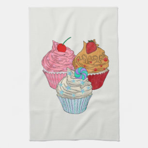 Cup Cakes Tea Towel