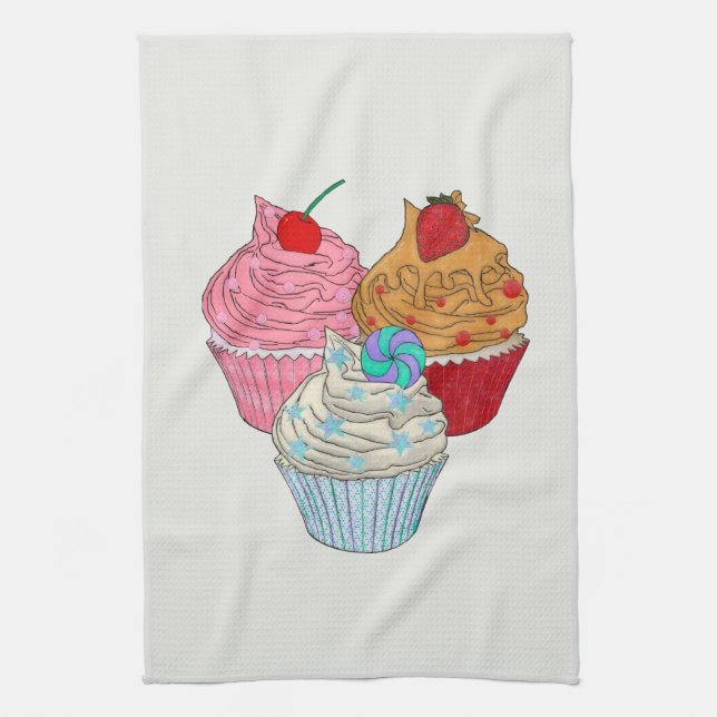 Cup Cakes Tea Towel (Vertical)