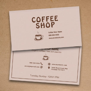 Cup & Coffee Shop Business Card