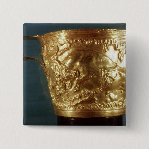 Cup, depicting a charging bull 15 cm square badge