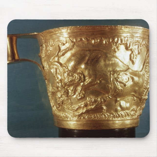 Cup, depicting a charging bull mouse pad (Front)