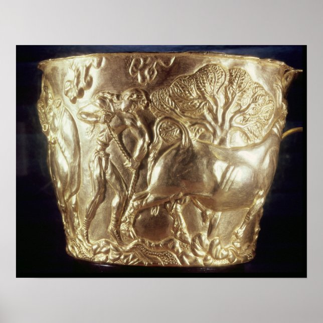 Cup, depicting a domestic bull poster (Front)