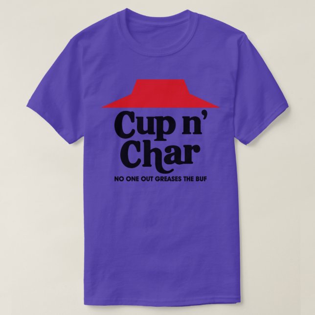 Cup n Char Buffalo Pizza T-Shirt (Design Front)