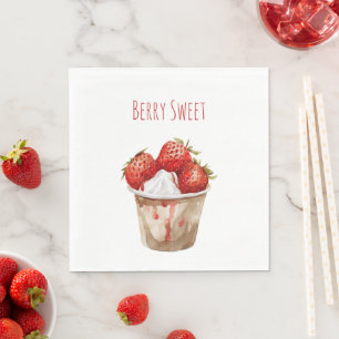 Cup of Berry Sweet Strawberries Napkin