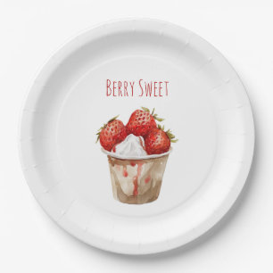 Cup of Berry Sweet Strawberries Paper Plate