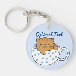 Cup of Cat-feine Kawaii Style  Key Ring