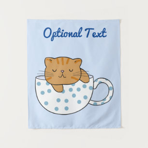 Cup of Cat-feine Kawaii Style Tapestry