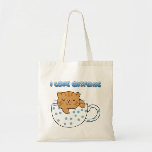 Cup of Cat-feine Kawaii Style Tote Bag
