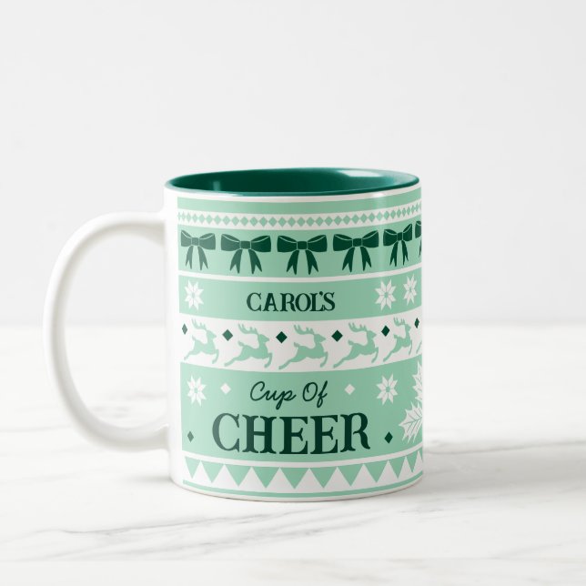 Cup of Cheer Festive Girly Christmas Sweater (Left)