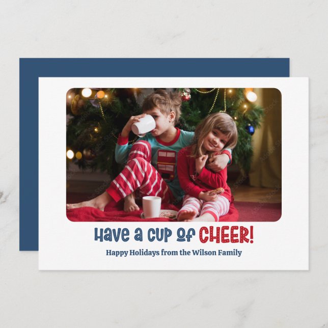 Cup of Cheer Holiday Photo Card (Front/Back)