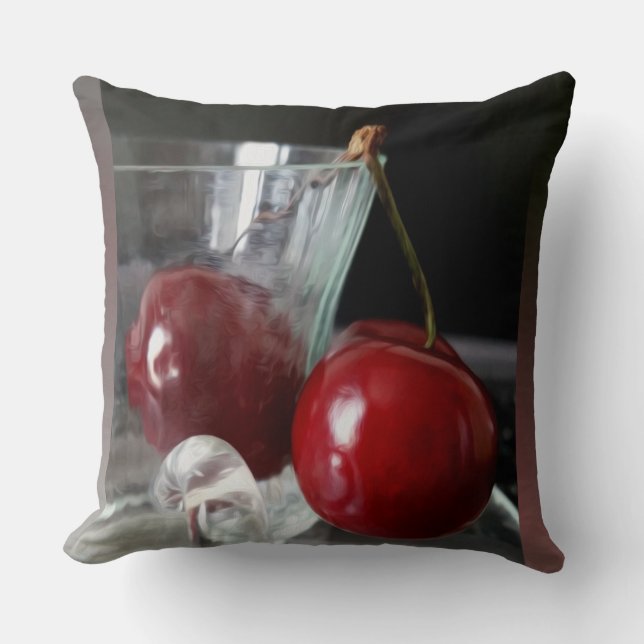 Cup of cherries cushion (Front)