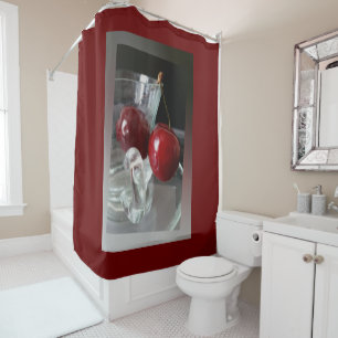 Cup of cherries shower curtain