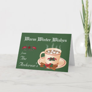 Cup of Cocoa Winter Wishes Greeting Card