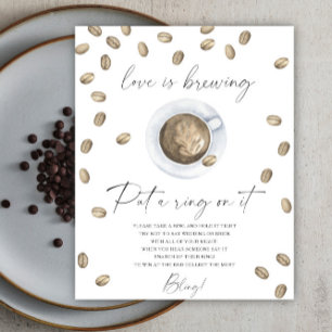 Cup of coffee bridal shower Put a ring on it game Poster