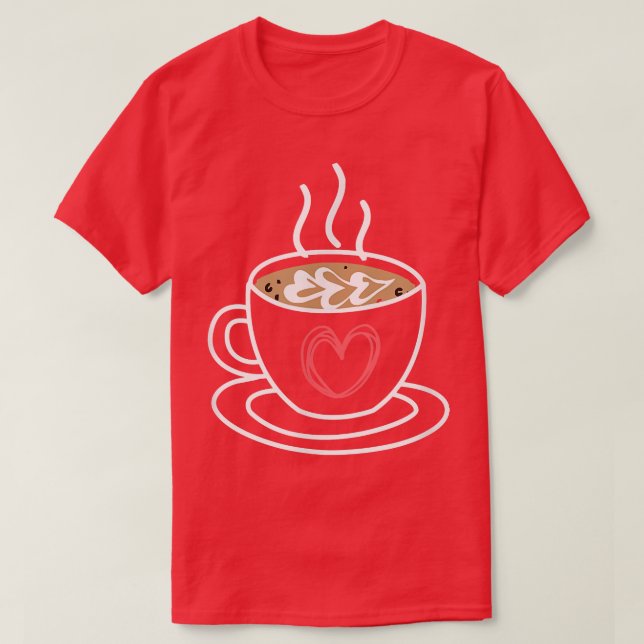 Cup of Coffee Caffeine Coffee Bean Coffee Lover Ad T-Shirt (Design Front)