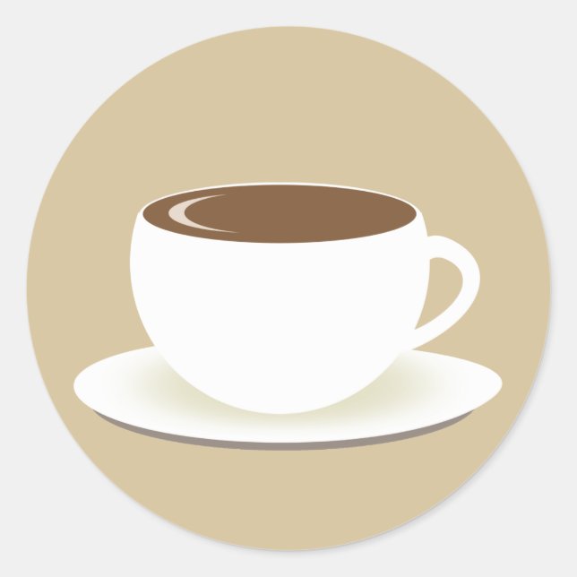 Cup Of Coffee Envelope Seal Sticker (Front)