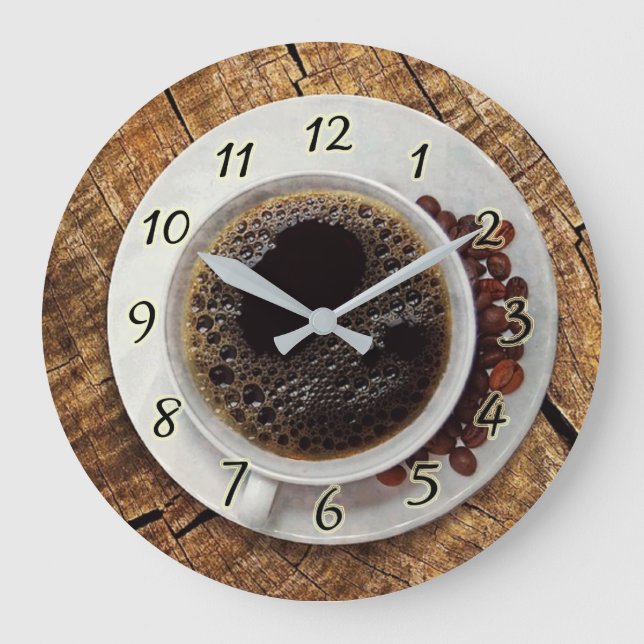 Cup of Coffee Kitchen Clock (Front)