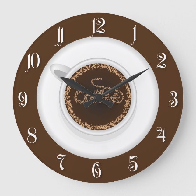 Cup of coffee large clock (Front)