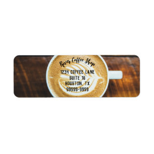 Cup of Coffee Latte Leaf-Shape Foam Return Address Return Address Label