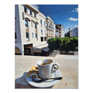 Cup of Coffee on Balcony Photo Print