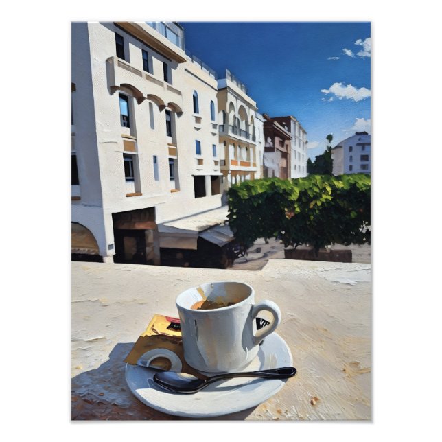 Cup of Coffee on Balcony  Photo Print (Front)
