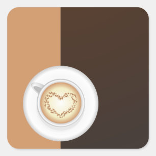 Cup of coffee square sticker