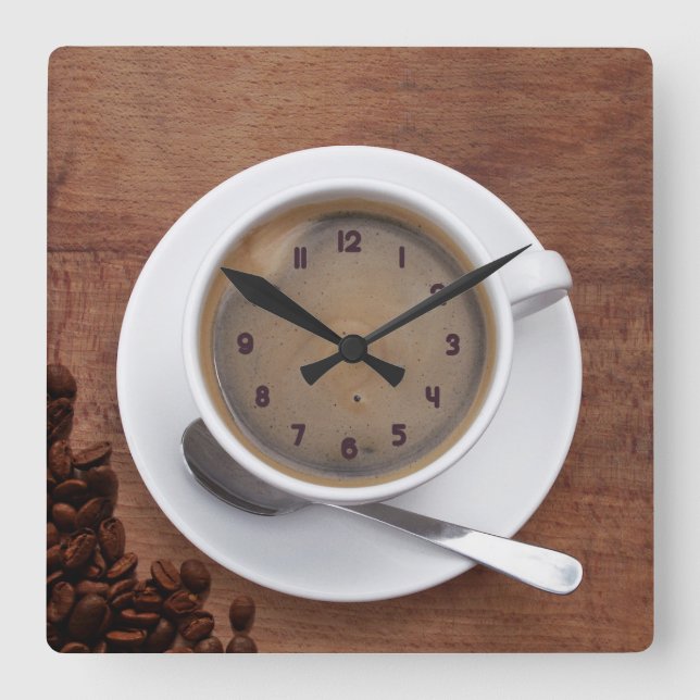 Cup of Coffee - Square Wall Clock (Front)