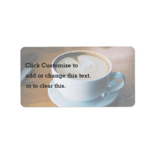 Cup of Coffee with a heart Label
