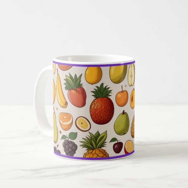 cup of coffee with fruit design (Front Left)