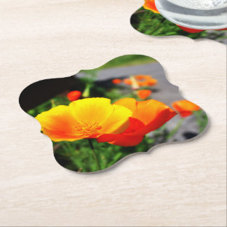 Cup of gold paper coaster