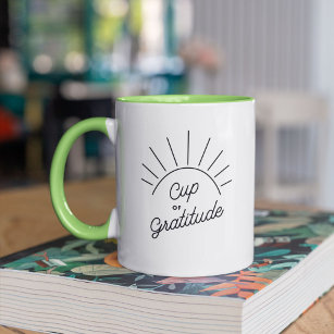 Cup of Gratitude Sunshine Modern Positivity Mug