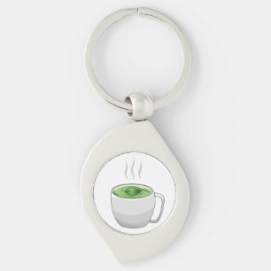 Cup of Green Tea Key Ring