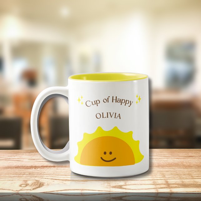 Cup of Happy Sunshine Modern Cute Motivational Mug (Creator Uploaded)