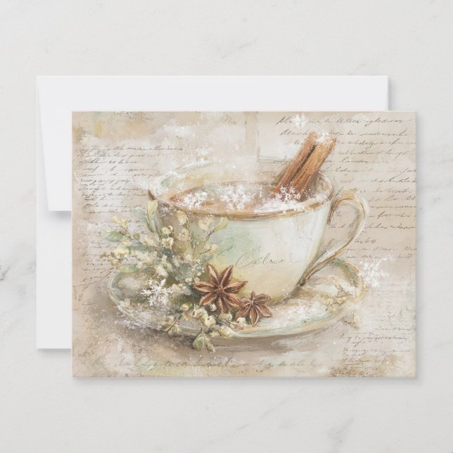 Cup of hot chocolate holiday card (Front)