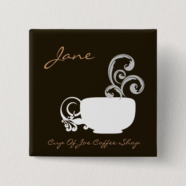 Cup Of Joe Name Badge Button (Front)