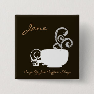 Cup Of Joe Name Badge Button