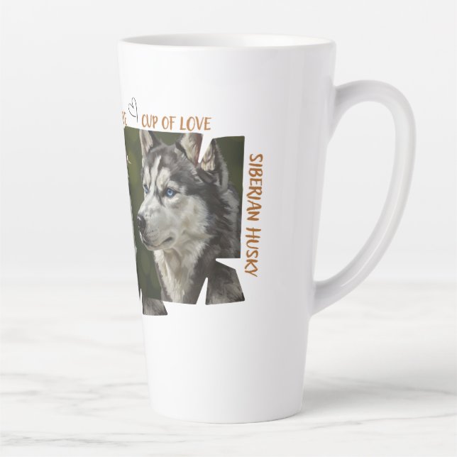 Cup of Love Dog Lover Large Latte Mug (Right)