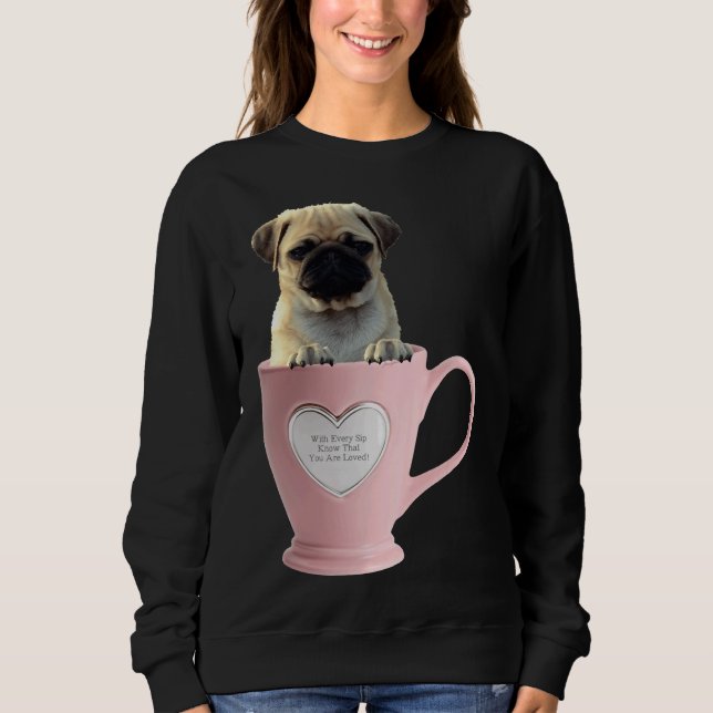 Cup of Pug L Classic T-Shirt 2 Sweatshirt (Front)