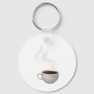 Cup of Steaming Coffee Key Ring