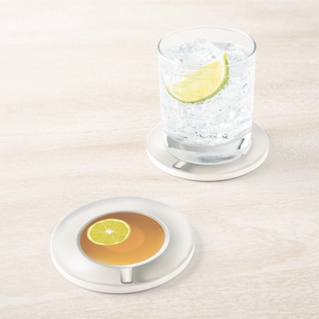 Cup of Tea and Lemon Coaster (Side)