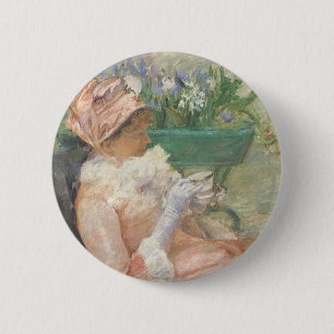 Cup of Tea by Mary Cassatt, Vintage Impressionism 6 Cm Round Badge