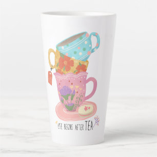 Cup of Tea Floral Quote Vintage